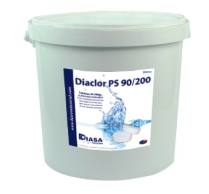 Таблетка медленно растворимый хлор 200 г 90%, 1 кг, упаковка=10 кг PERAQUA Diaclor PS 90/200 10 Оборудование контроля качества воды